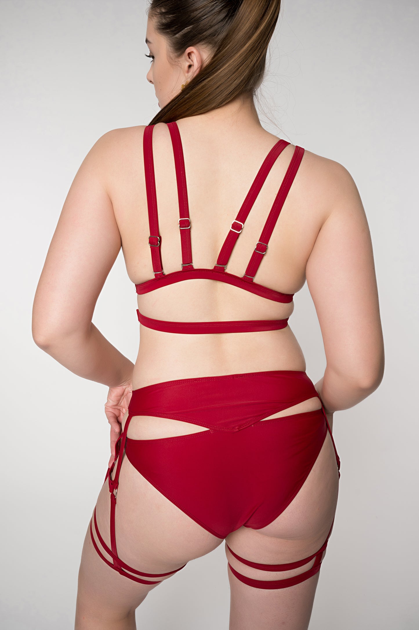 AVA HIGH WAIST BOTTOM RED